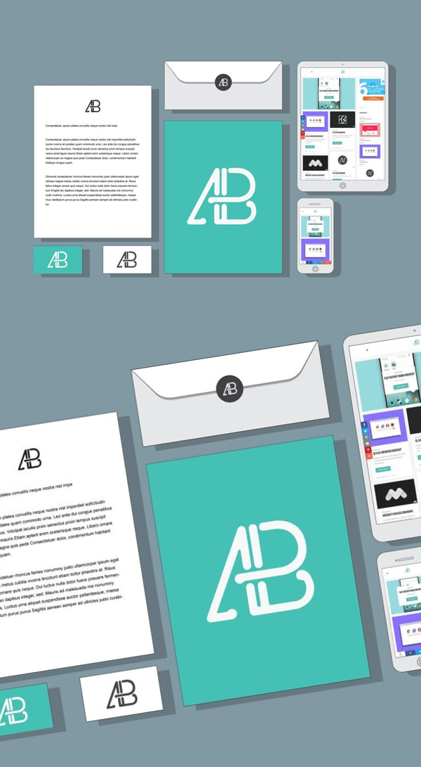 Flat 2D Branding & Identity Mockup