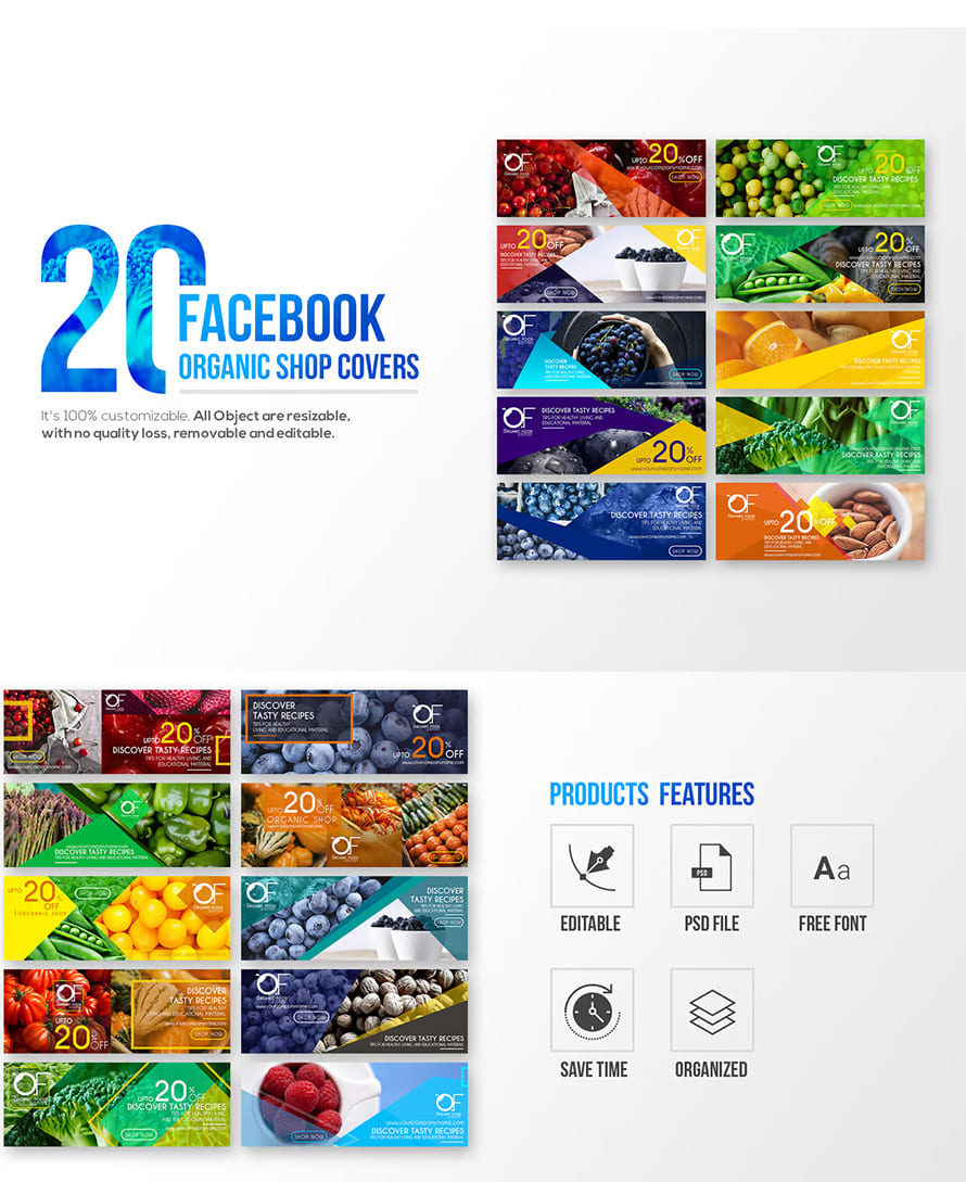 20 Facebook Cover-organic Shop