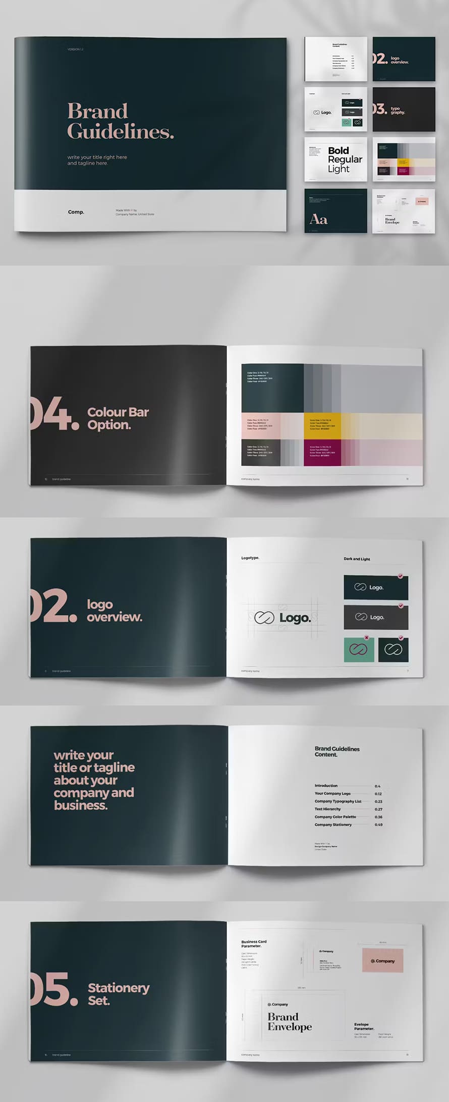 Black And Green Brand Guideline Brochure
