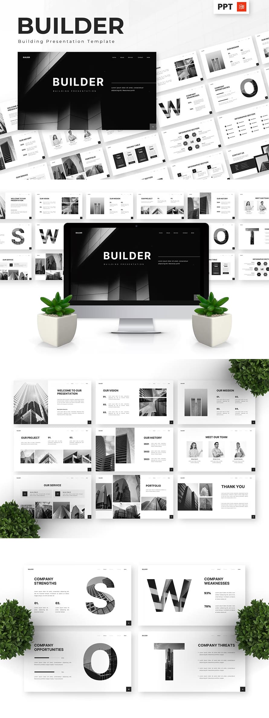 Builder Building Powerpoint Templates