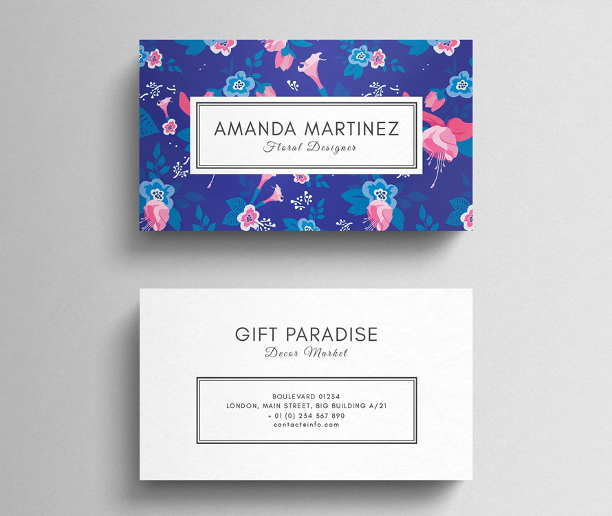Floral Business Card Template
