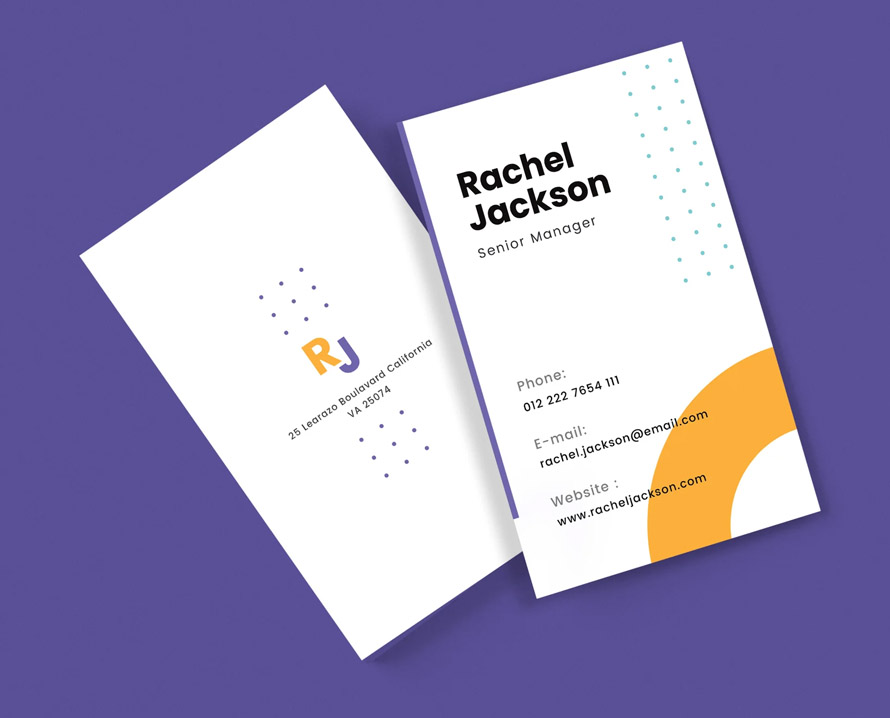 Simple Vertical Business Card Template