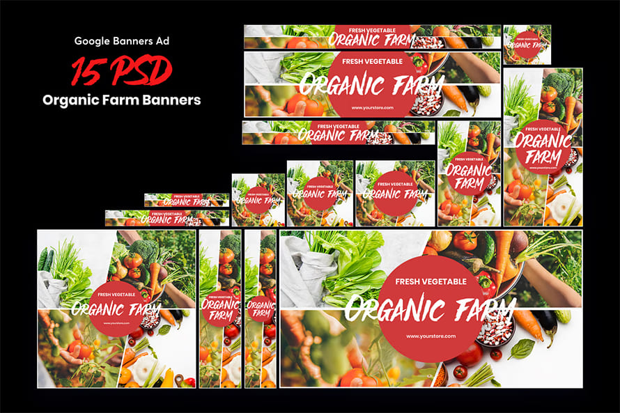 Elegant Organic Farm Banners Ad