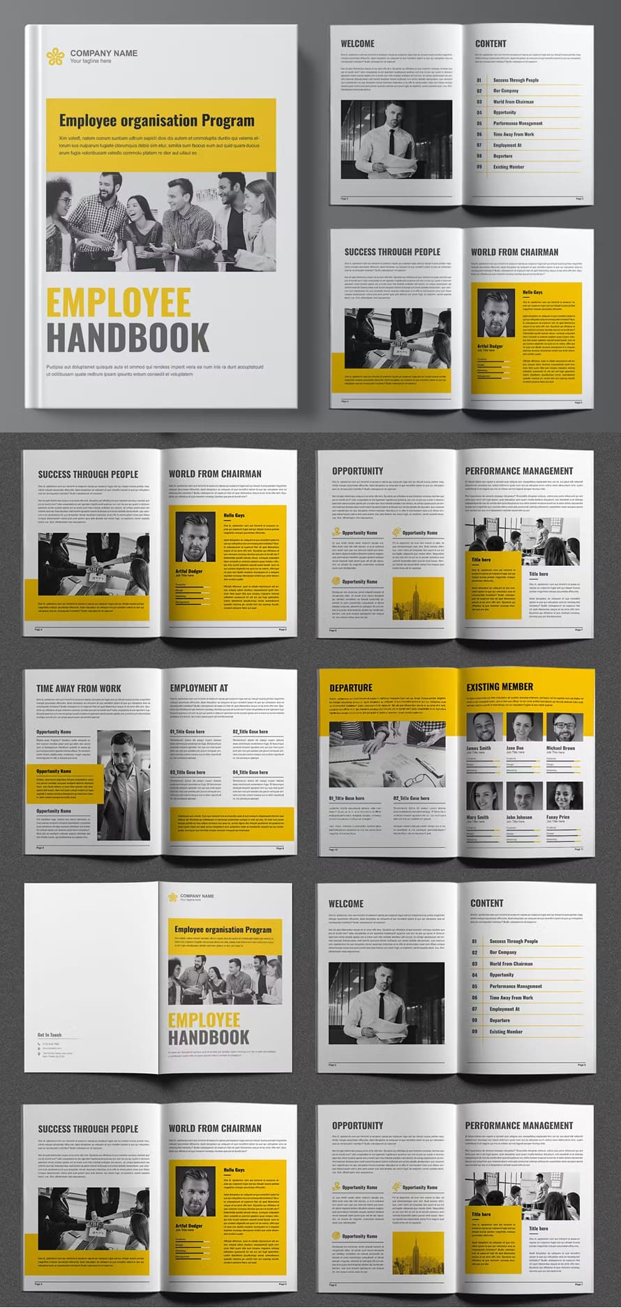 Employee Handbook Brochure Design Template