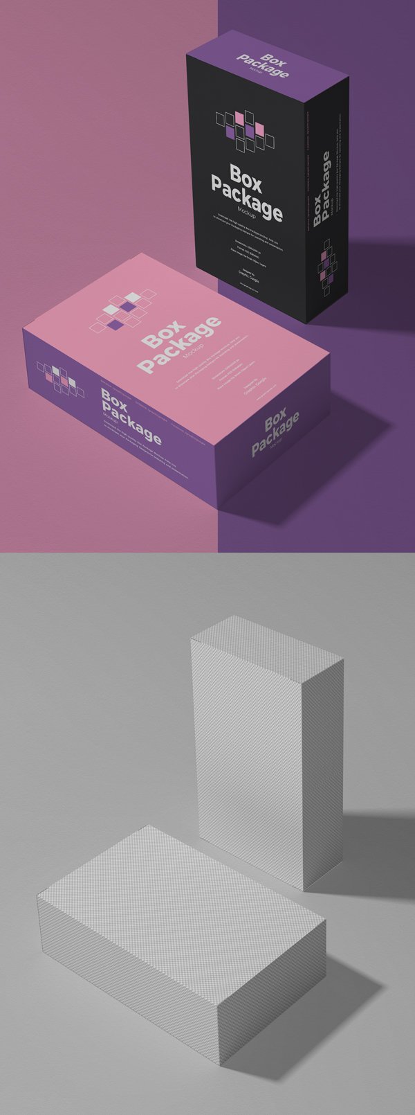 Free Packing Box PSD Mockup