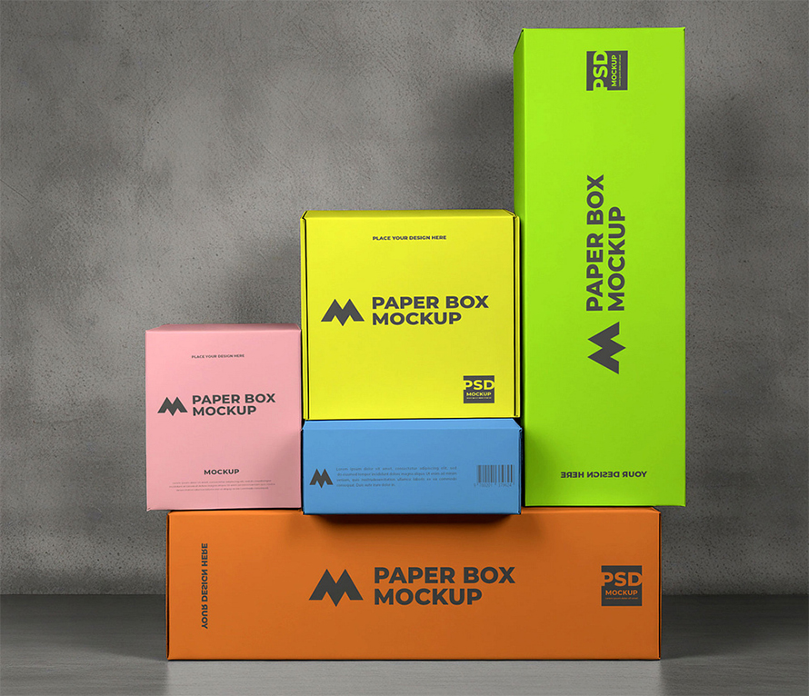 Free Paper Box Mockup Psd