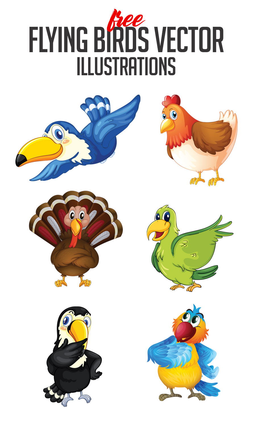 Free Flying Birds Vector Illustrations