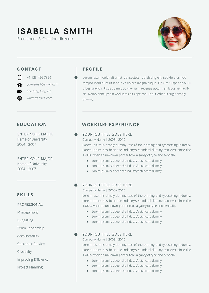 Freelancer Free Resume Template (2 Pages)