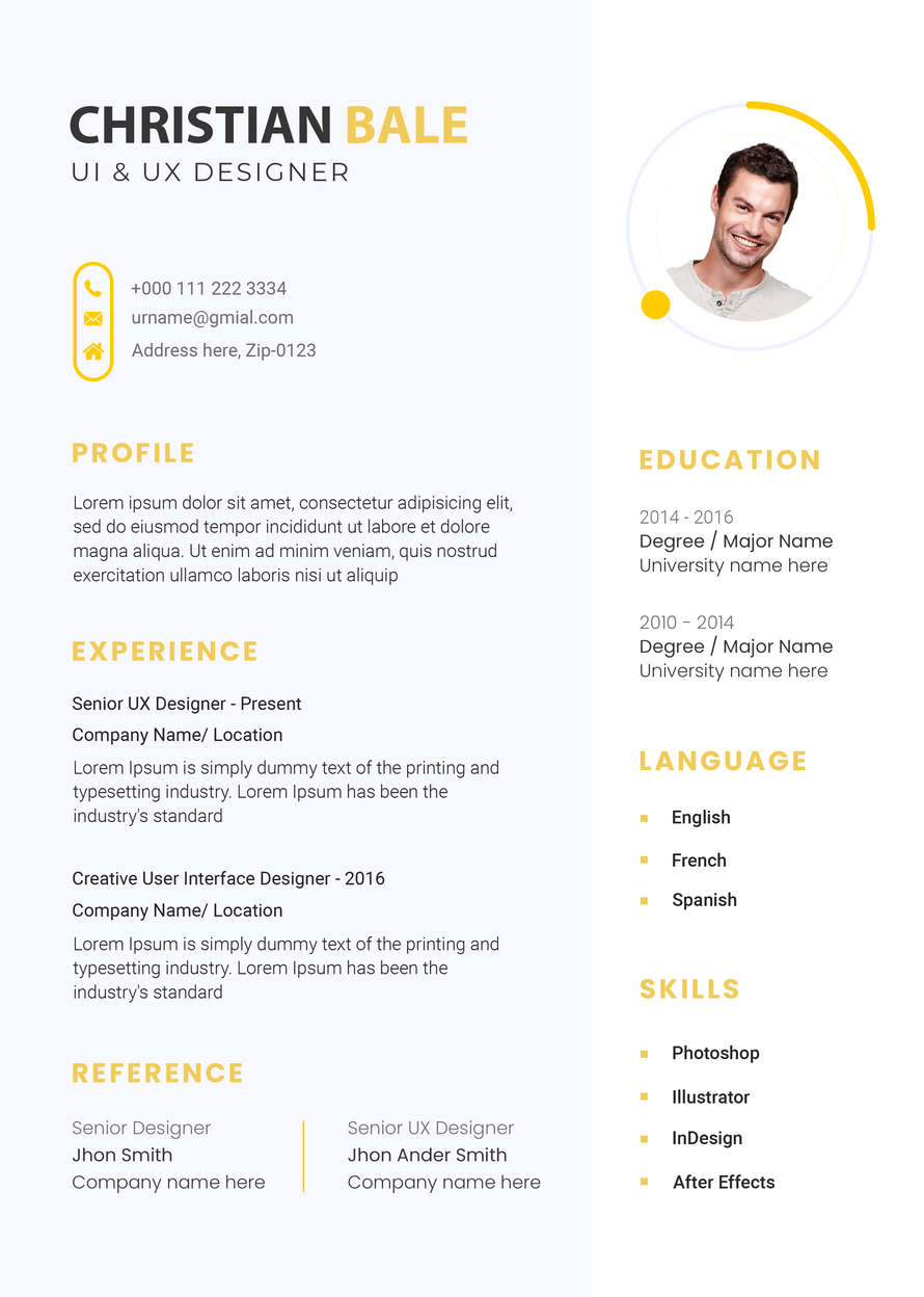 Simple Creative Free Resume Template
