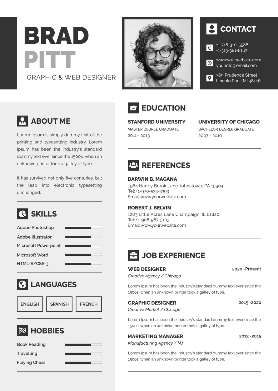 Photoshop Free Resume Template