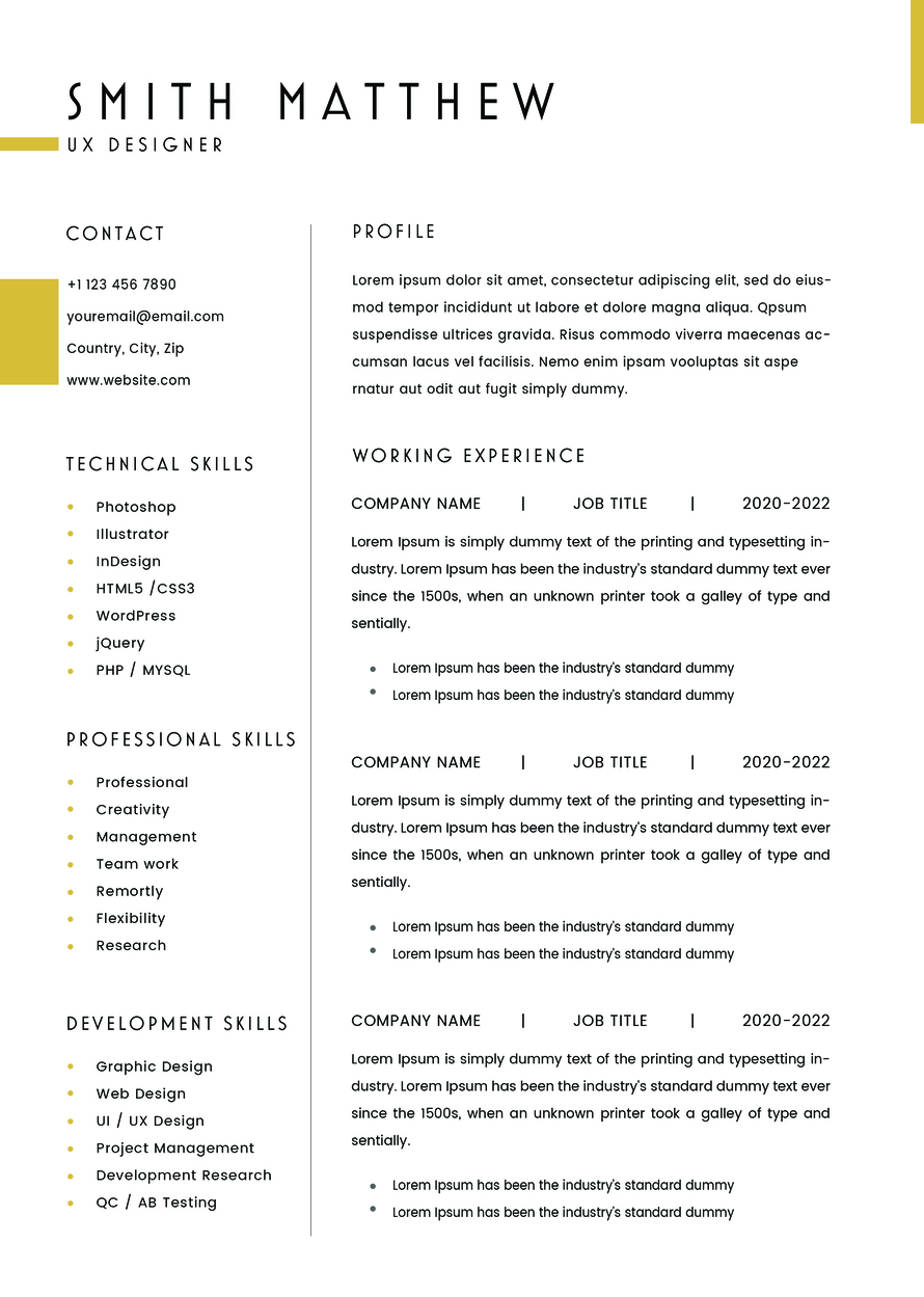 Clean Free Resume Template For Designer