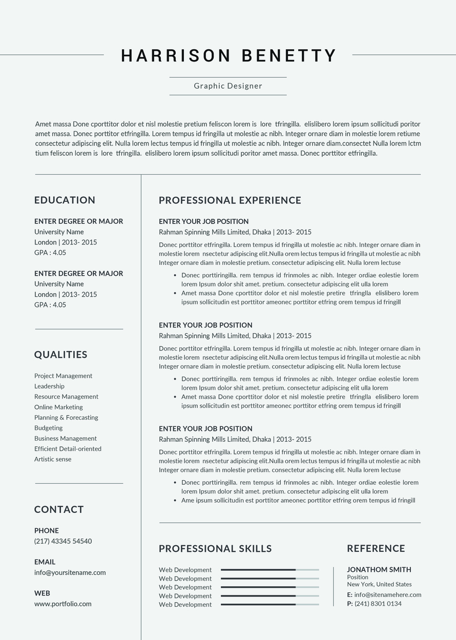 Creative Simple Free Resume Template