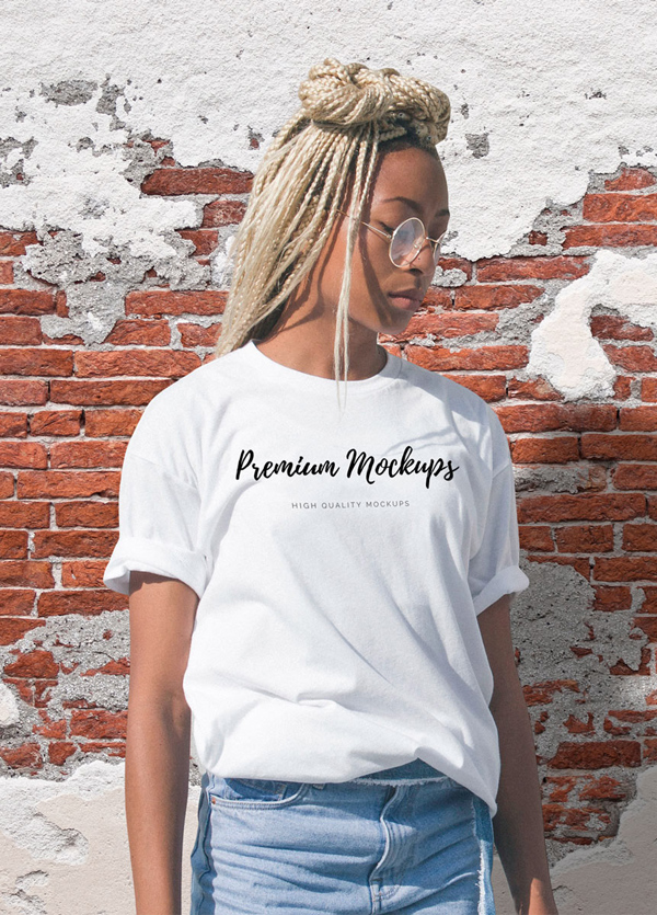 Free Female T-shirt Mockup