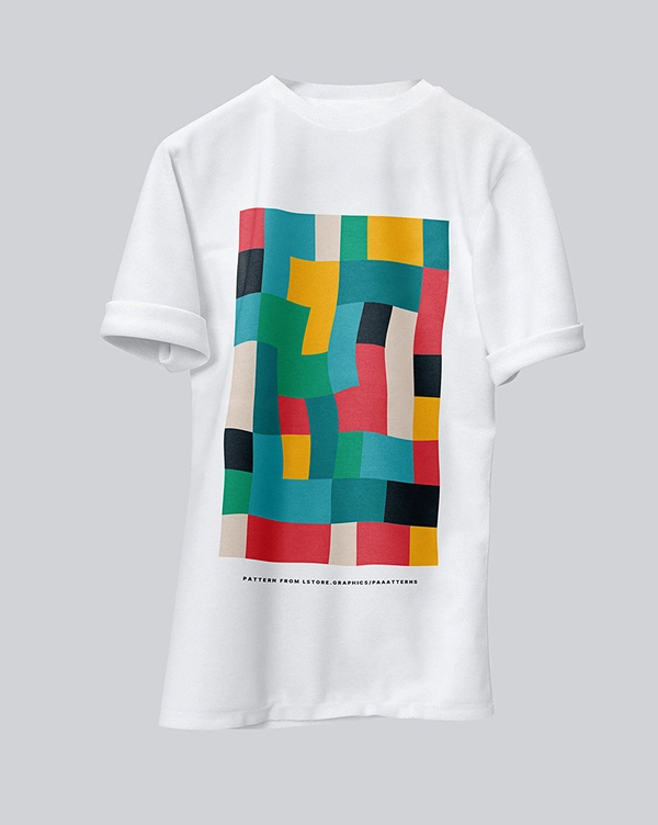 Free Folded Sleeves T-shirt Mockup
