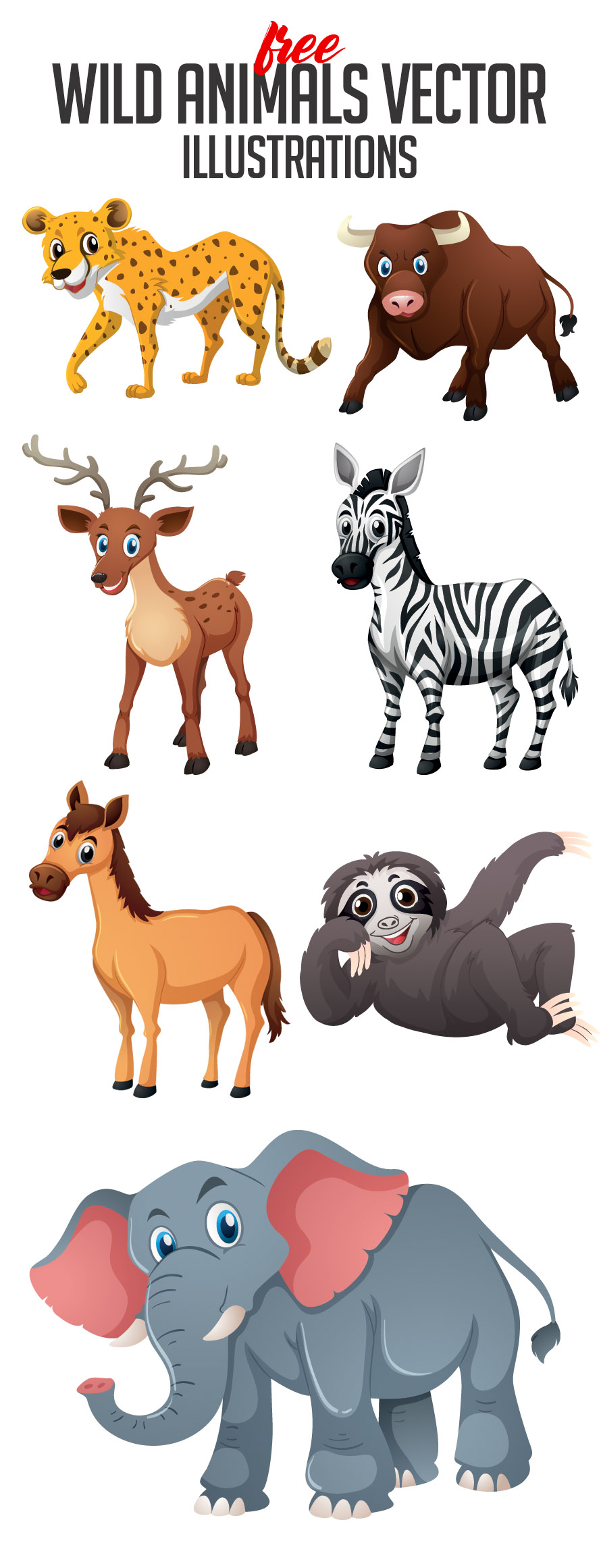 Free Wild Animals Vector Illustrations