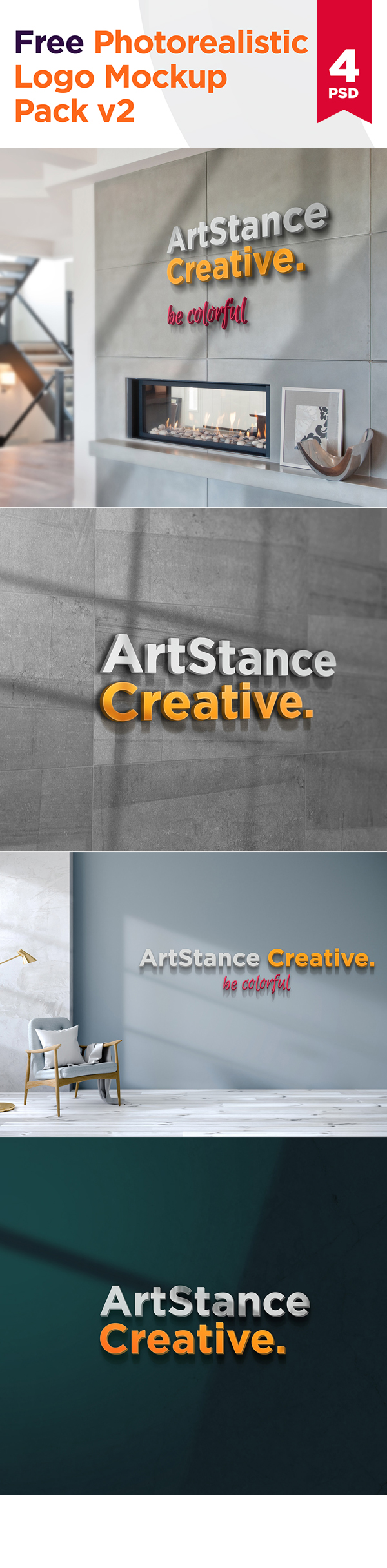 Free Photorealistic Logo Mockups