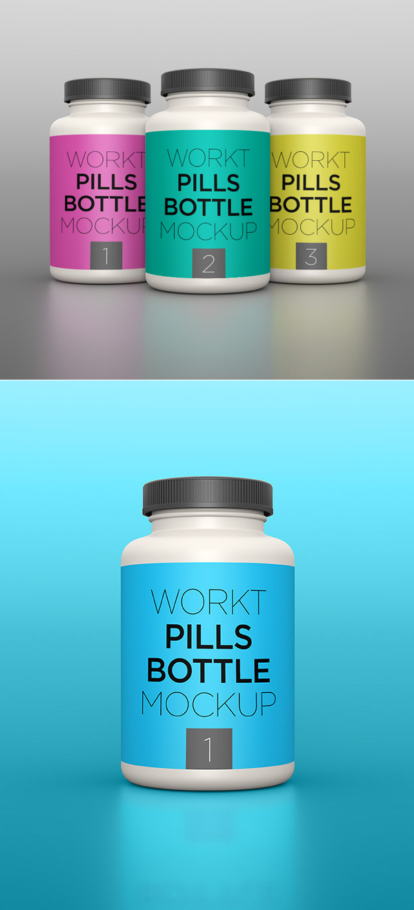 Free Pills Bottle mockup