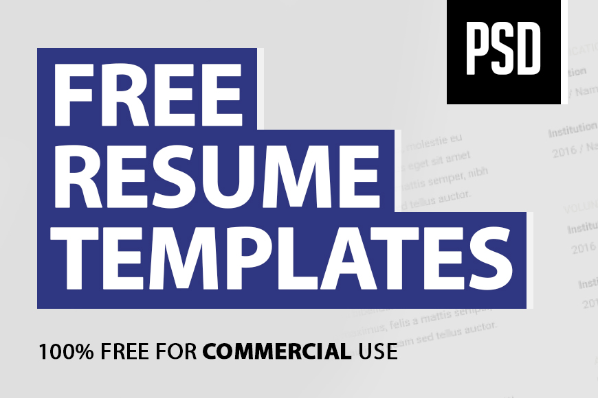 15 Free Resume Templates (PSD)