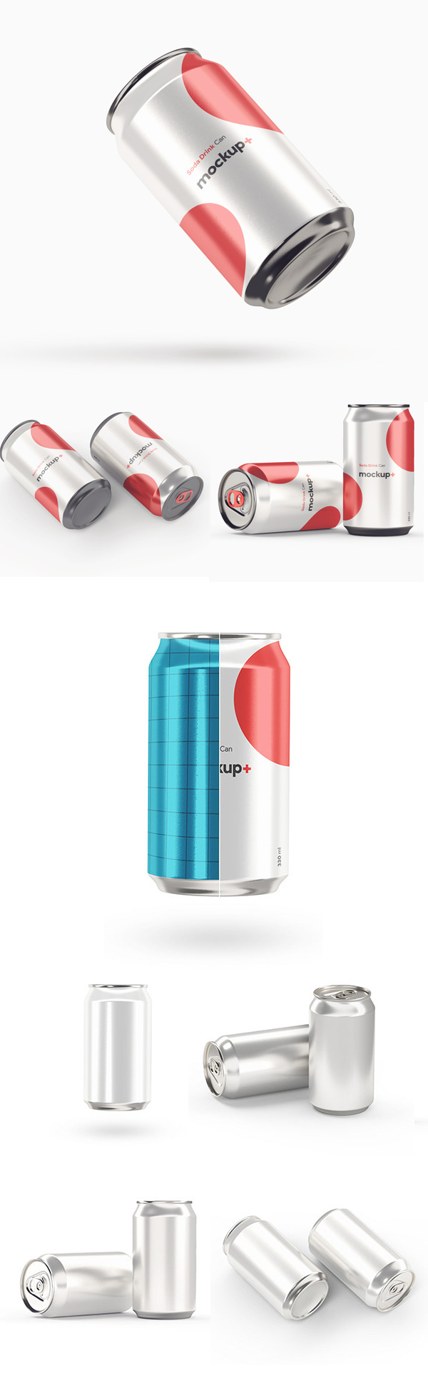 Free Soda Drink Can PSD Mockup