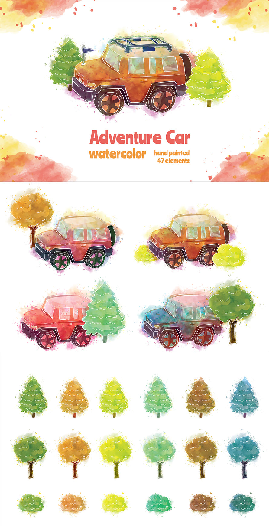 47 Watercolor for Adobe Illustrator