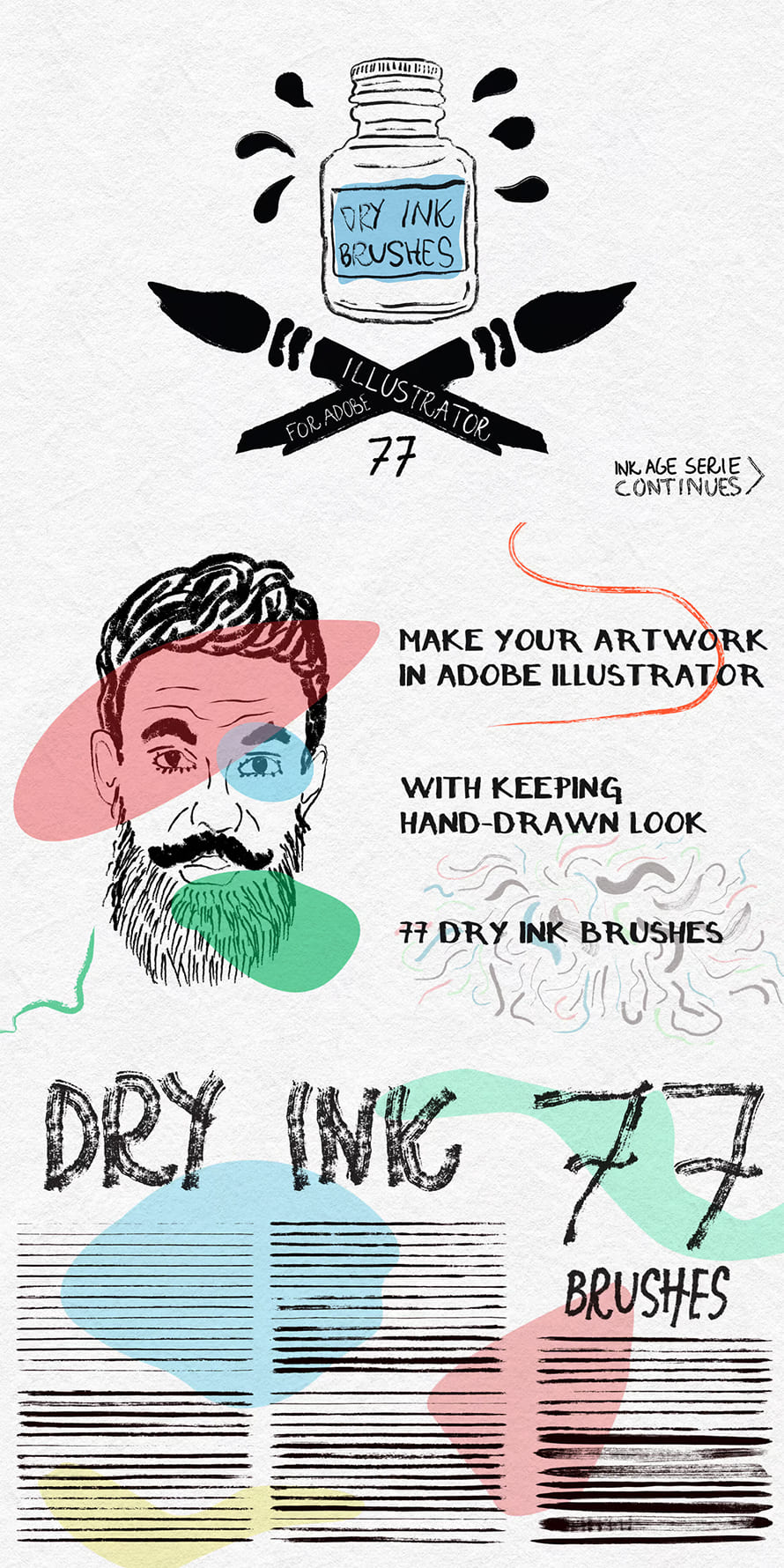 Dry Ink Brushes for Adobe Illustrator