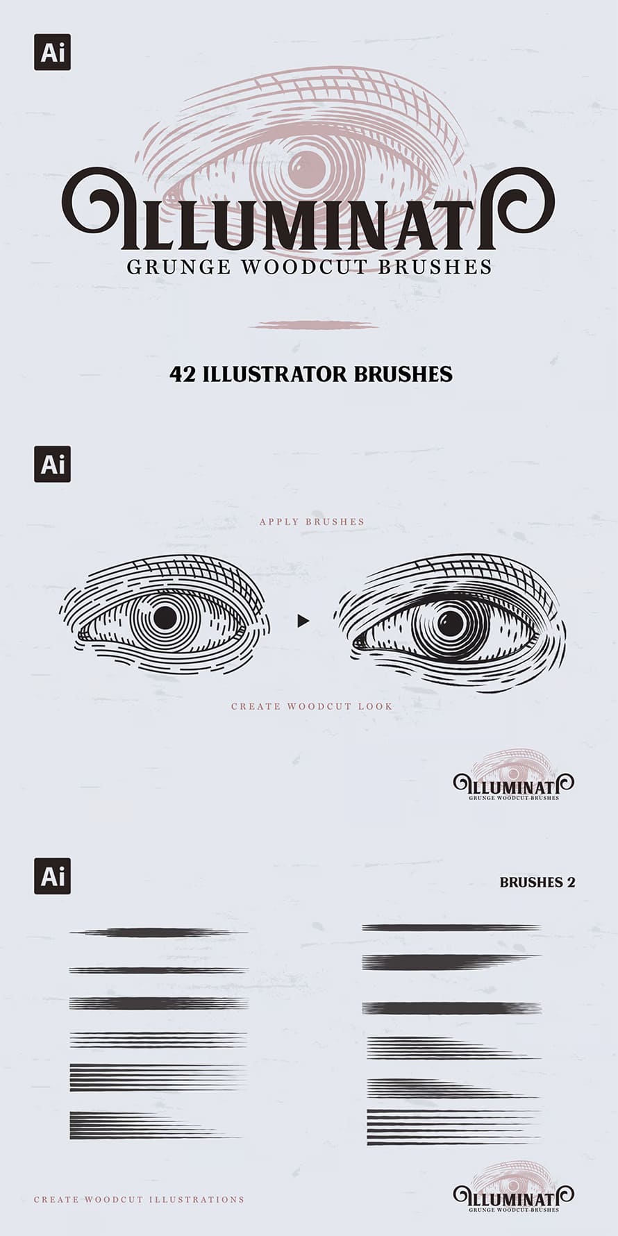 Illuminati Woodcut Brushes