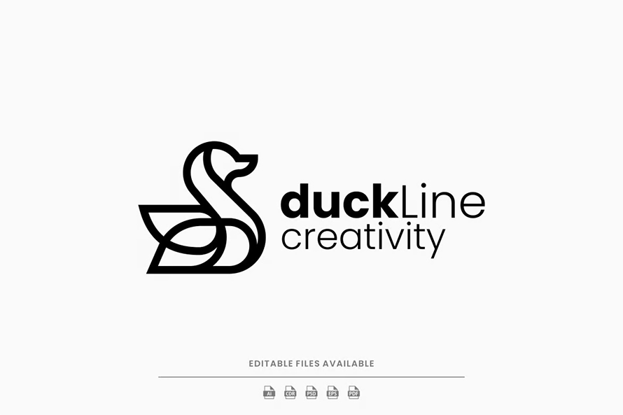 Duck Line Art Logo