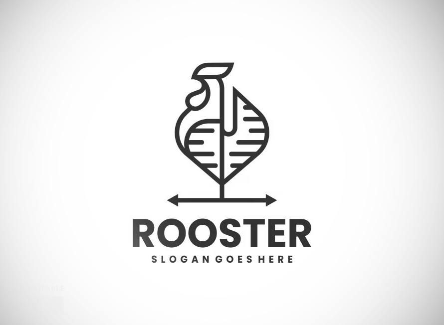 Rooster Line Art Logo