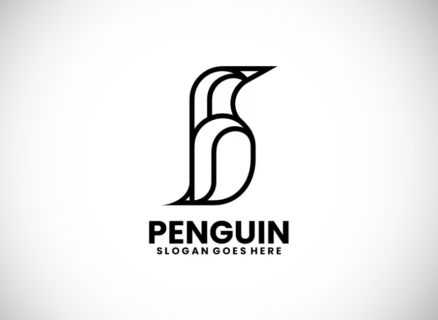Penguin Line Art Logo