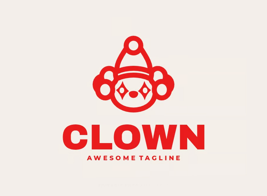 Clown Line Art Logo