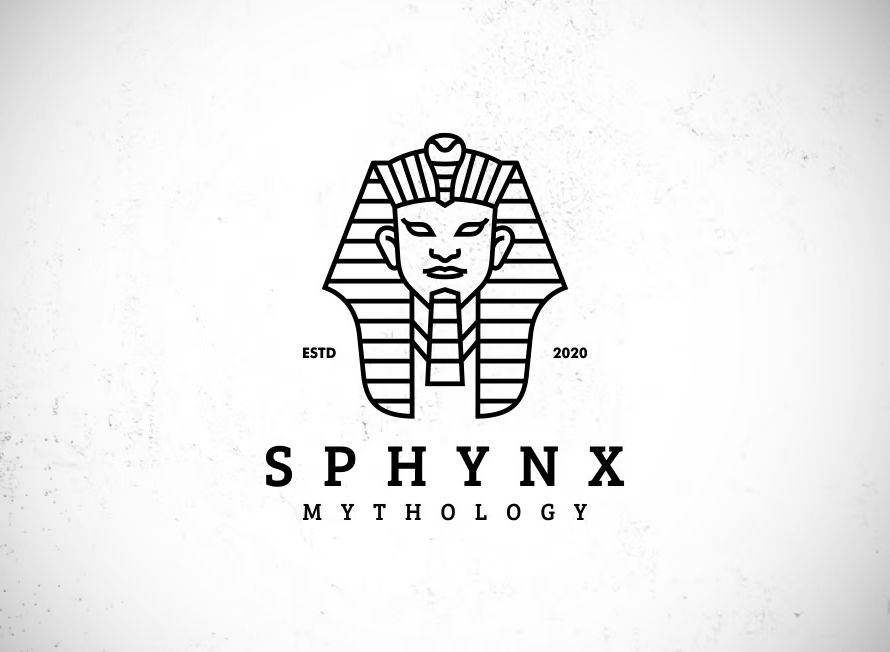 Sphynx Line Art Badge Logo