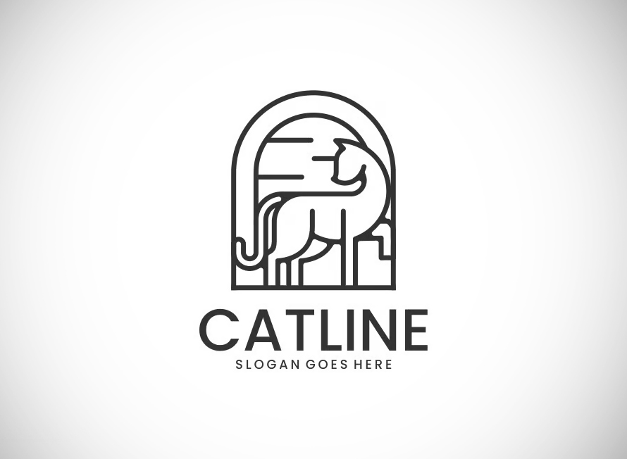 Cat Line Art Logo