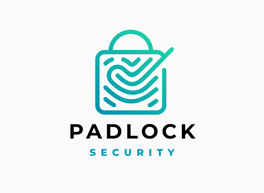 Check Padlock Biometric Logo