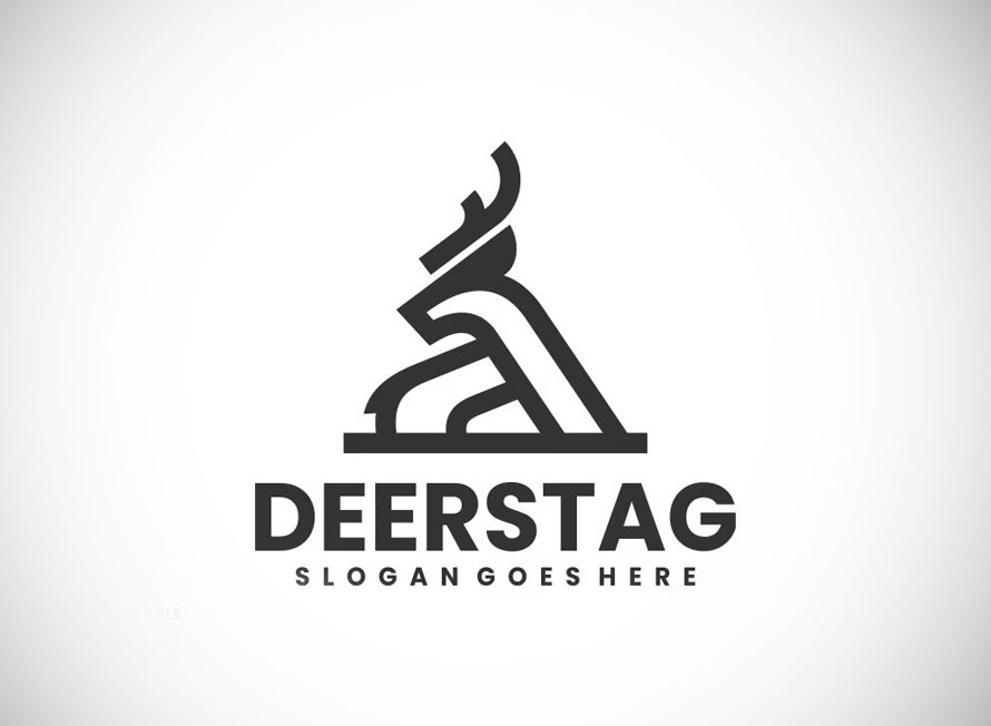 Deer Stag Line Art Logo