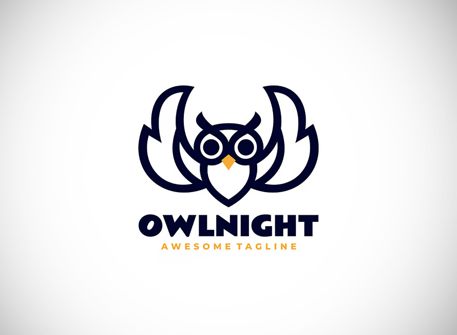 Owl Night Line Art Logo