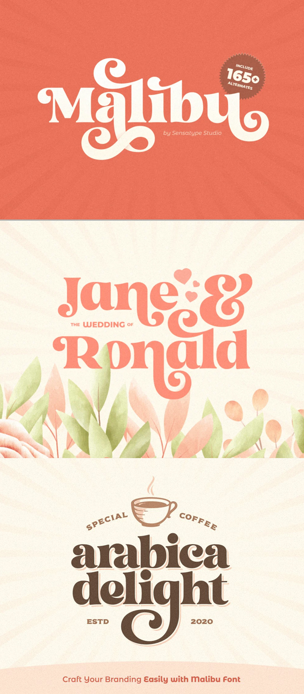 Malibu Fancy Vintage Logo Font Free Font