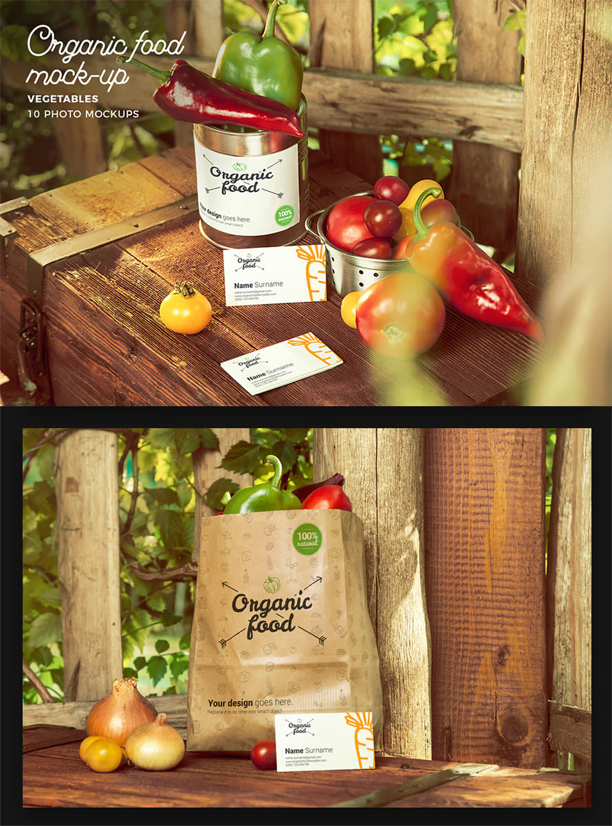 Organic Food Photo Mockup Vegetables
