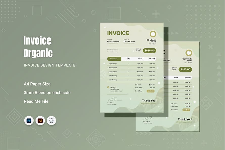 Organic Invoice Template
