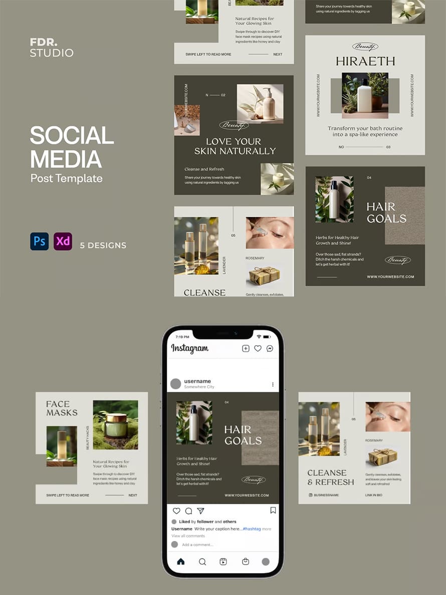 Organic Skincare Social Media Template