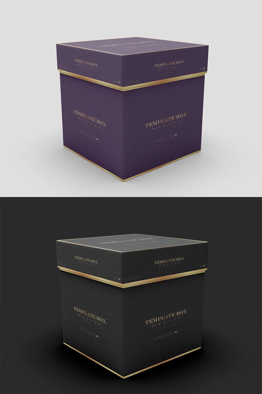 Square Box Packaging Mockup