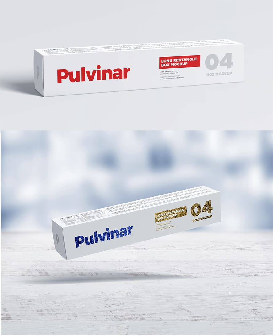 Box Packaging MockUp - Long Rectangle