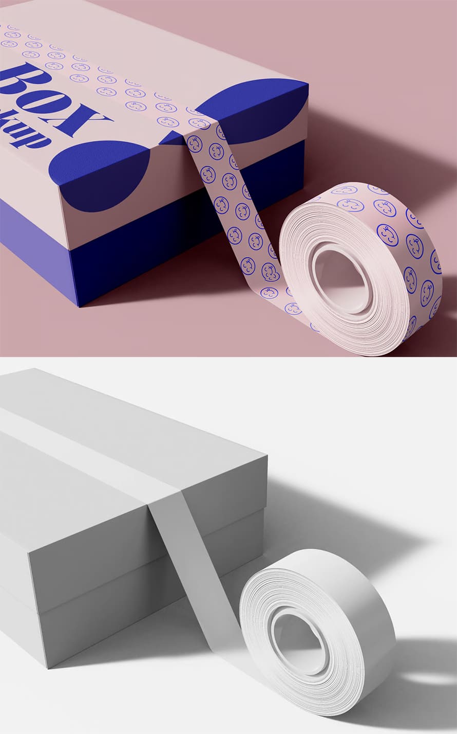 Box Package with Label Mockup