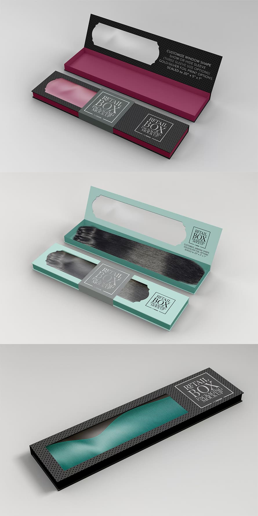 Rectangle Collapsible Box Packaging Mockup