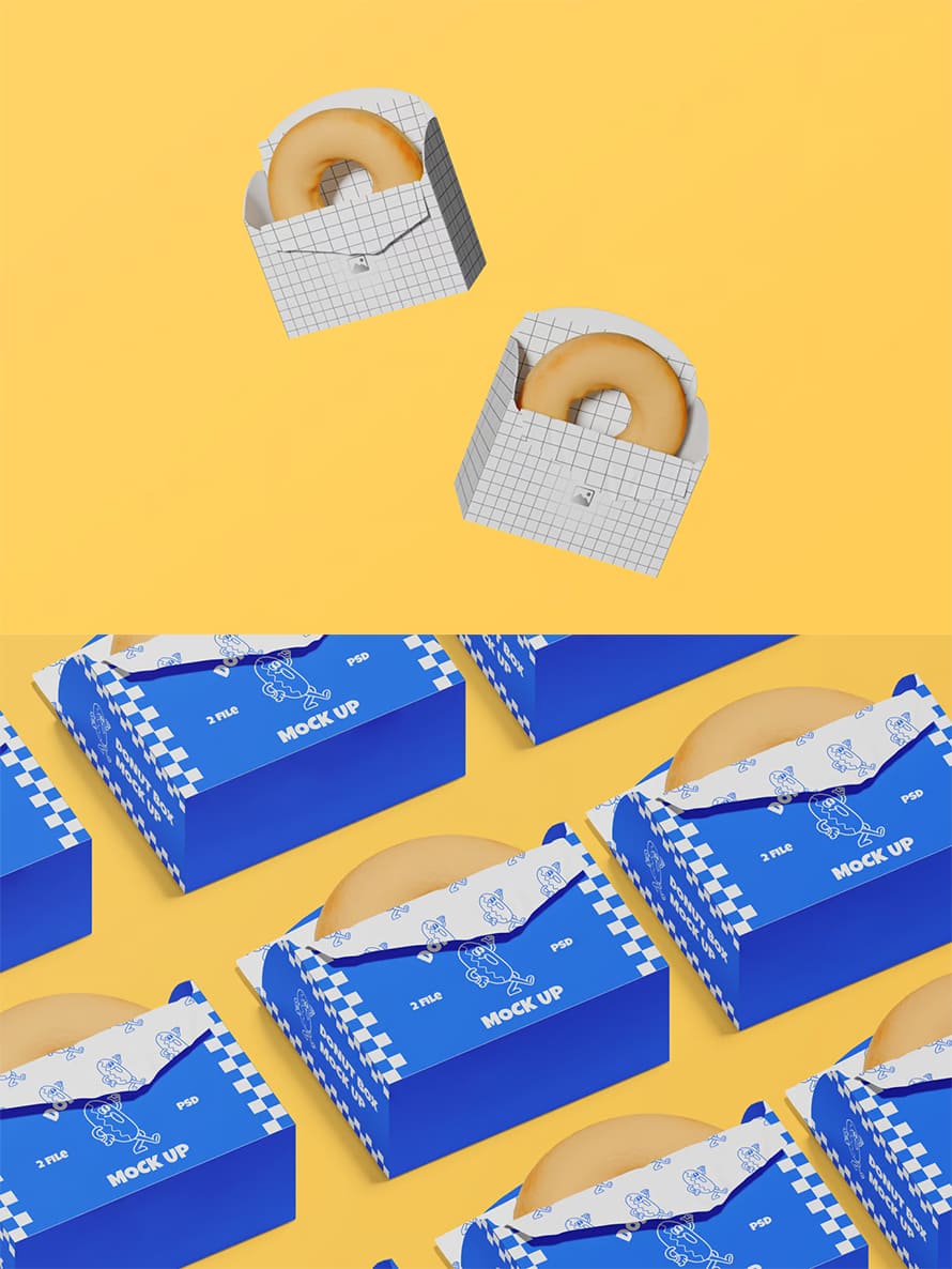 Donut Packaging Box Mockup