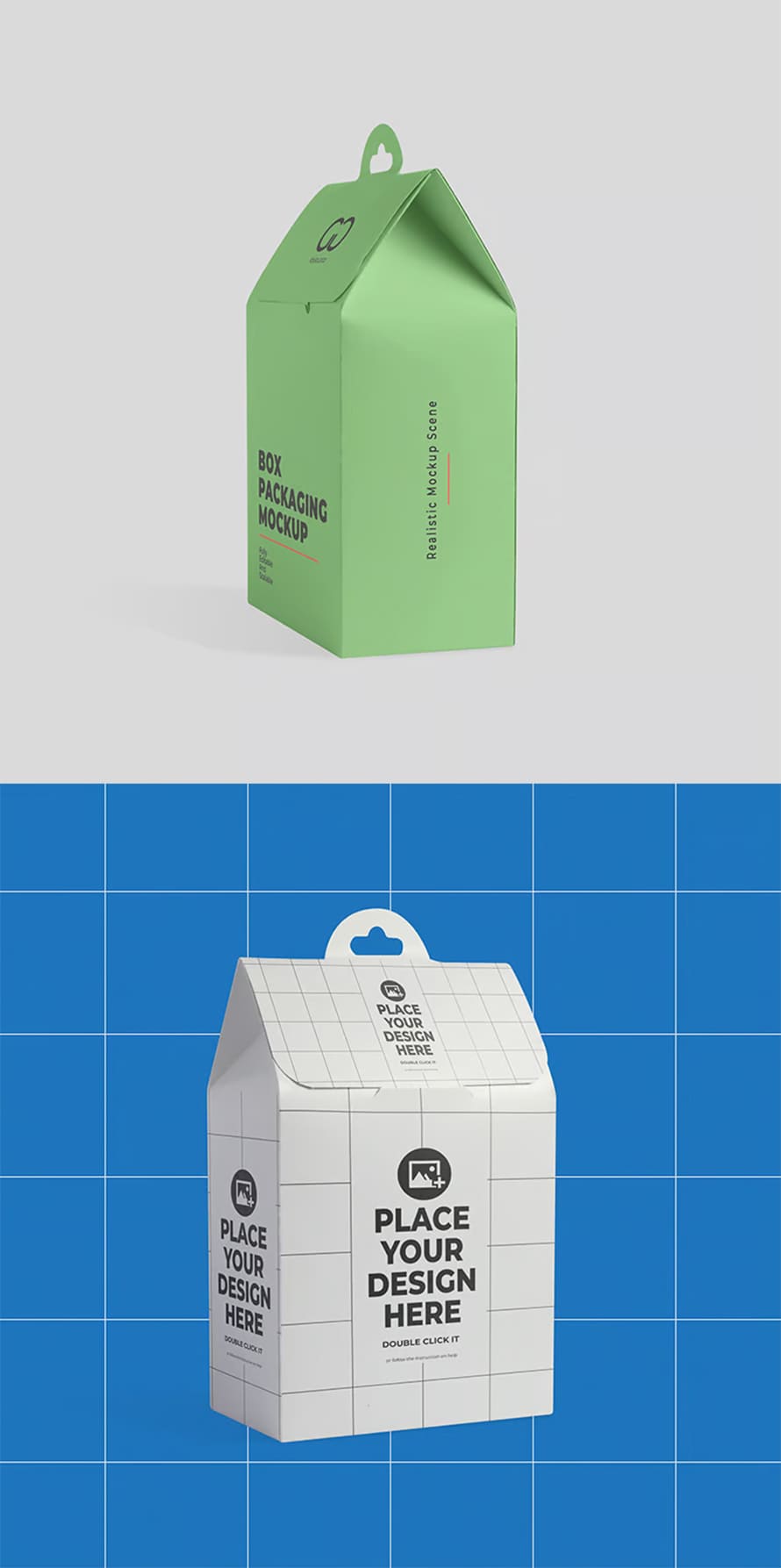 Hanging Packaging Box Mockup