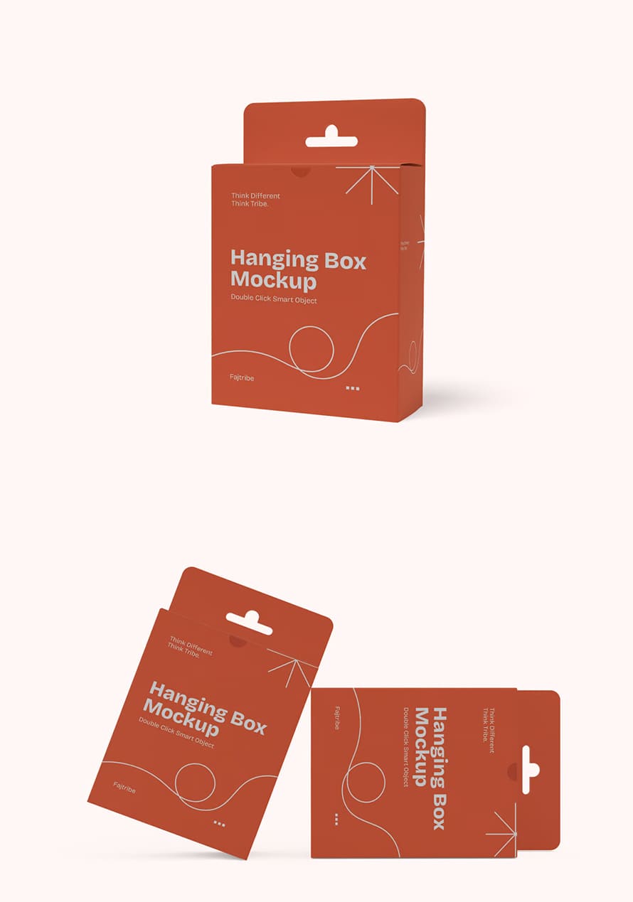Hanging Packaging Box Mockups