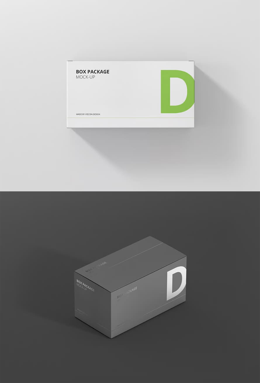 Package Box Mock-Up - Wide Rectangle