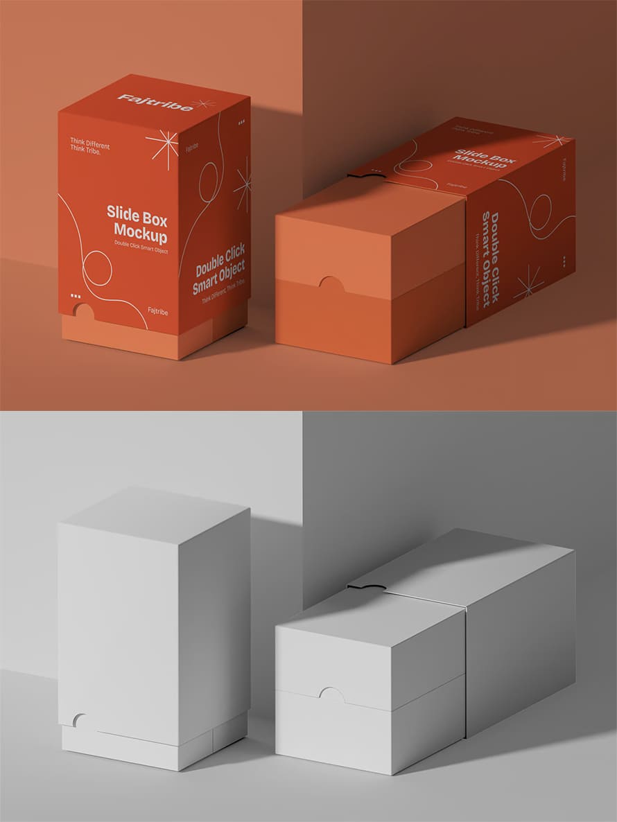 Slide Packaging Box Mockup 003