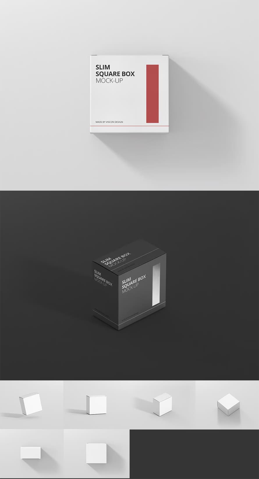 Package Box Mockup - Slim Square