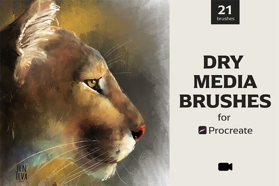 Procreate Dry Media Brushes (21 Brushes)